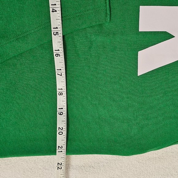 Victoria’s Secret PINK fleece cropped cinched campus hoodie size Medium Green - Picture 6 of 12